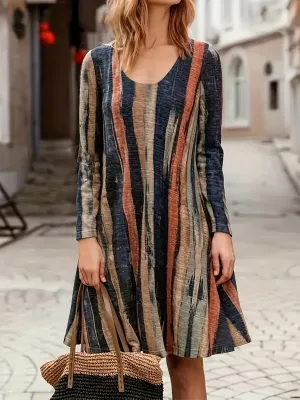 🌟 Bold Contrast Stripes Long Sleeve Mini Dress 🌟