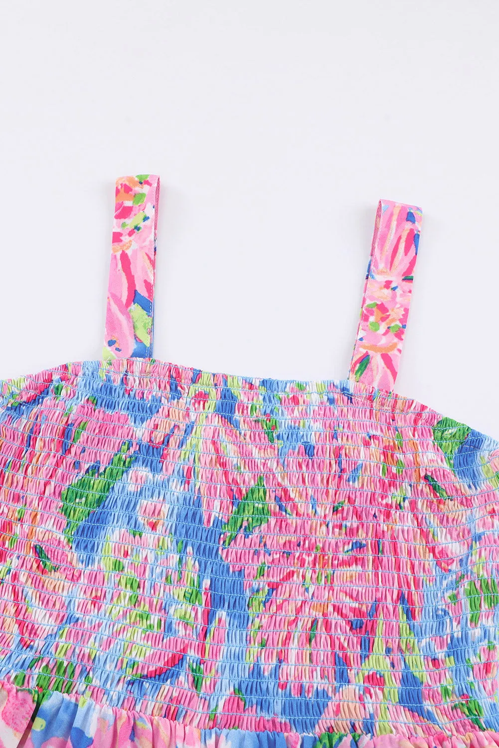 🌸 Floral Smocked Square Neck Jumpsuit with Pockets 🌸