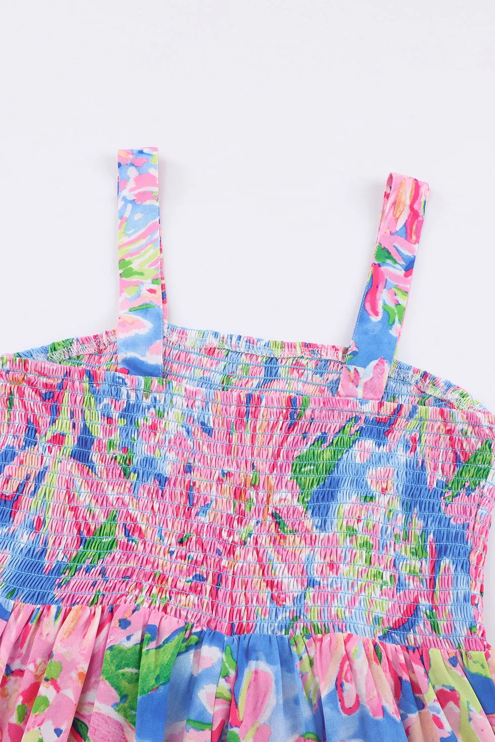 🌸 Floral Smocked Square Neck Jumpsuit with Pockets 🌸