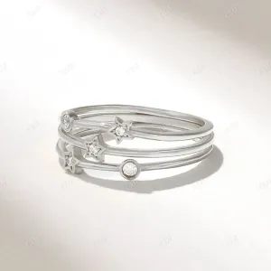 0.08CTW Diamond Wrap Around Trio Wedding Band