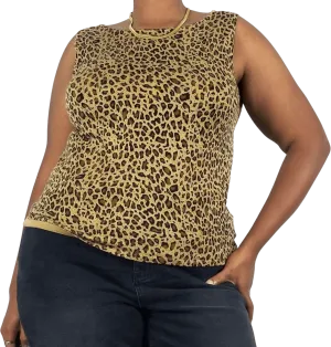 00's Cheetah Print Sleeveless Top by White Stag