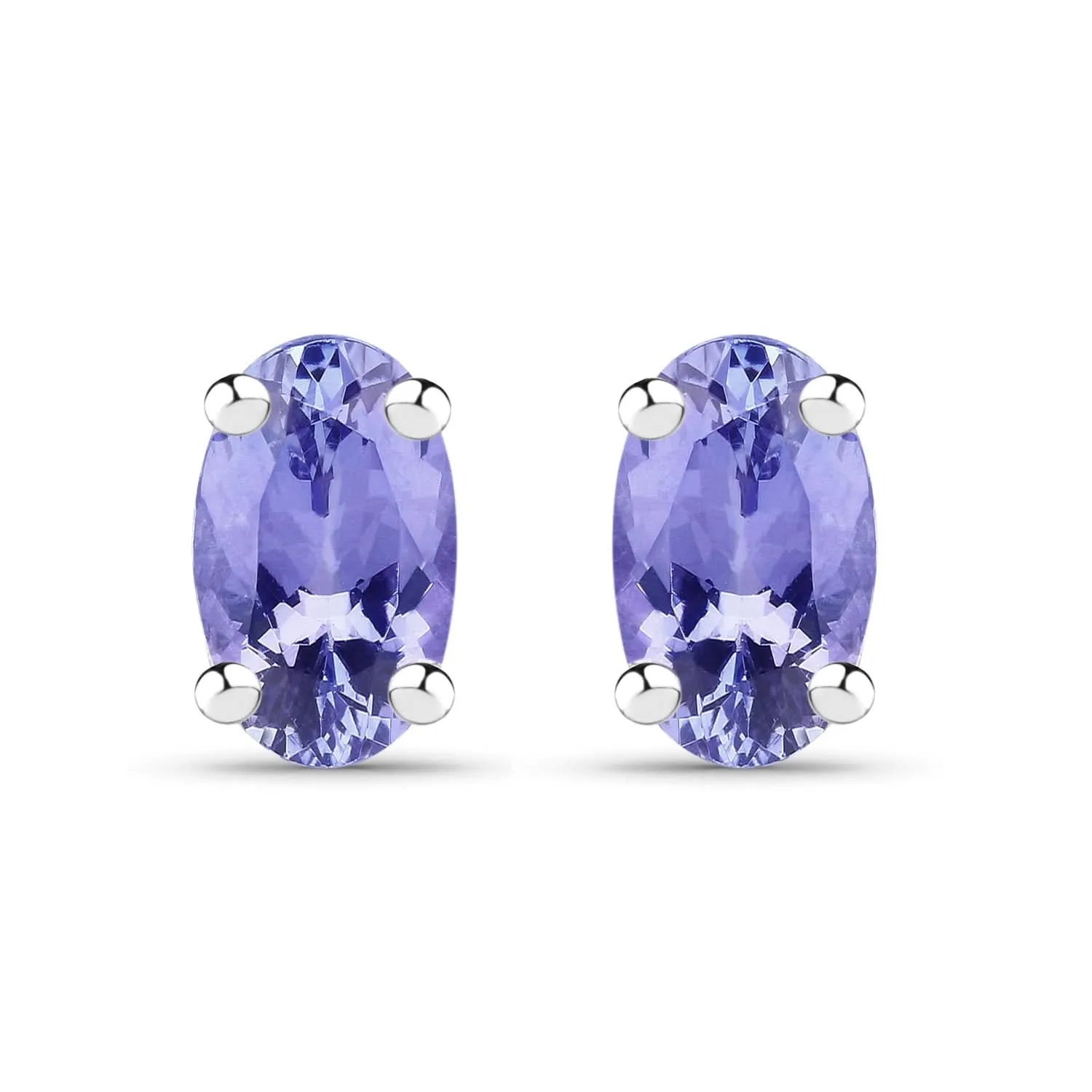 0.50 Carat Genuine Tanzanite .925 Sterling Silver Earrings