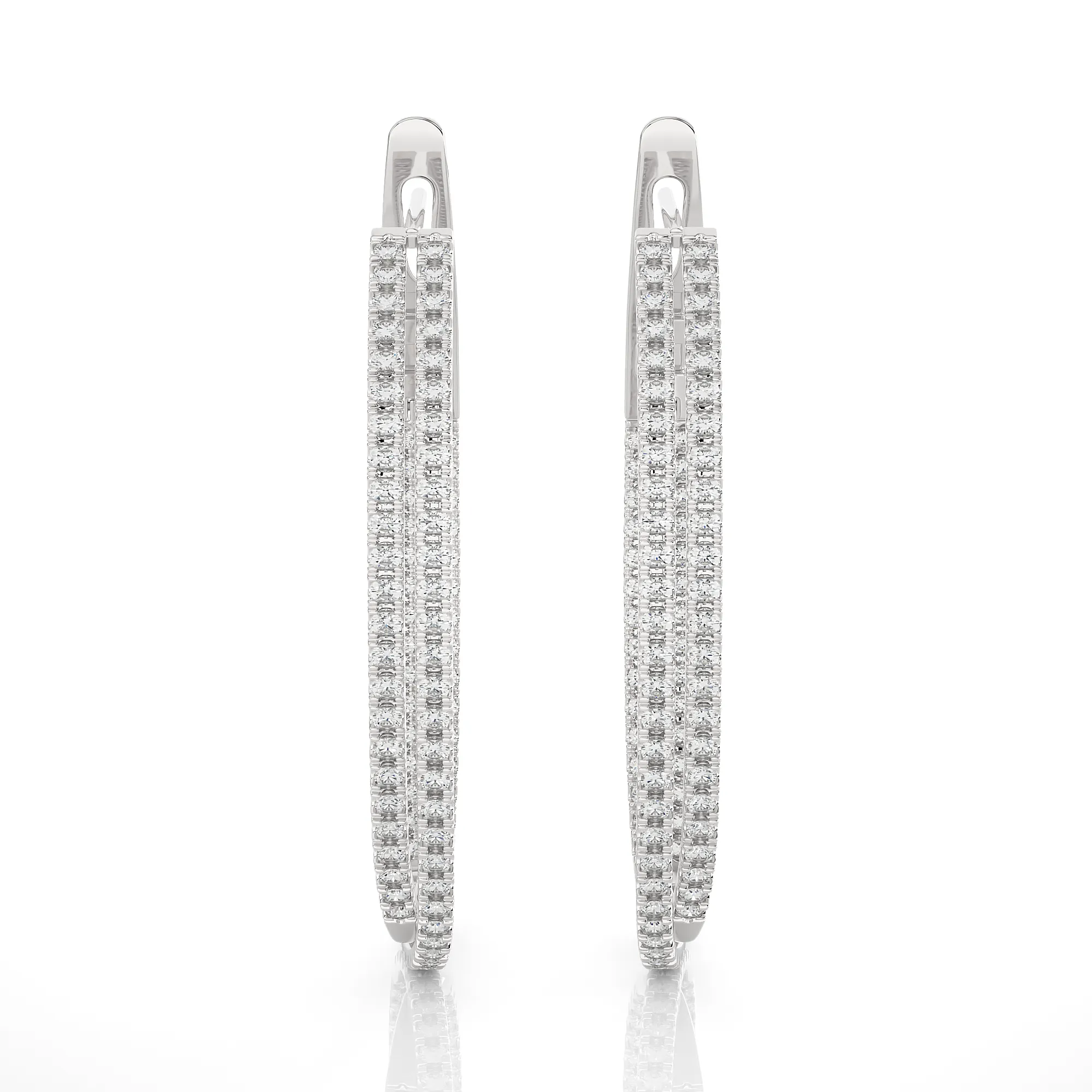 1 3/4 ctw Round Lab Grown Diamond Inside Out Hoop Earrings
