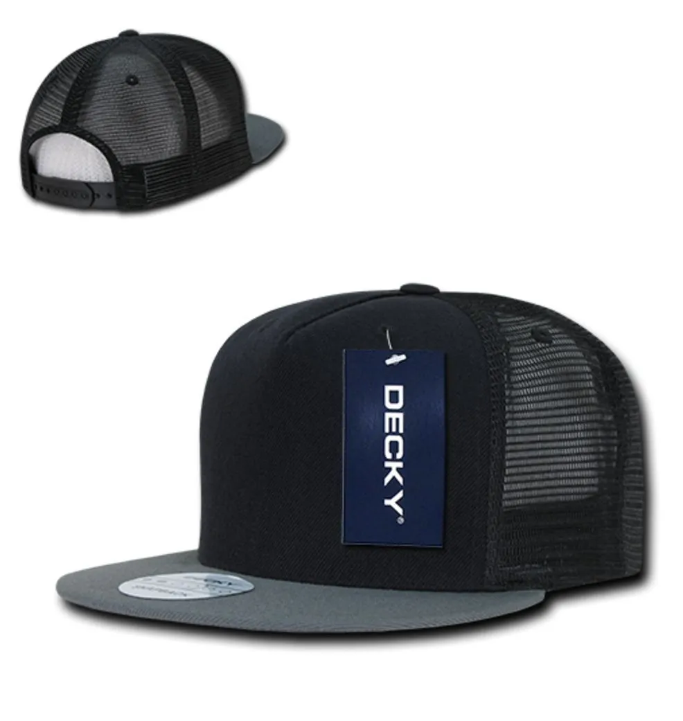 1 Dozen Decky 5 Panel Flat Bill Baseball Trucker Caps Cap Hats Wholesale Lots