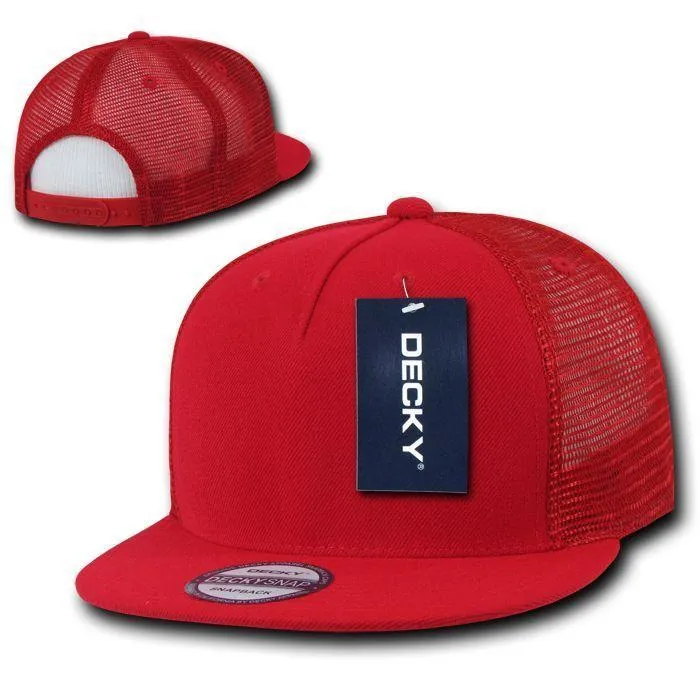 1 Dozen Decky 5 Panel Flat Bill Baseball Trucker Caps Cap Hats Wholesale Lots