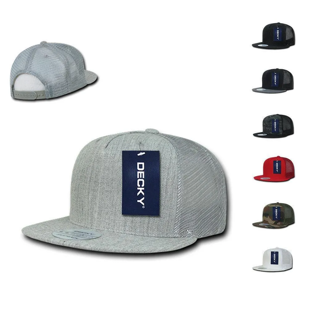 1 Dozen Decky 5 Panel Flat Bill Baseball Trucker Caps Cap Hats Wholesale Lots