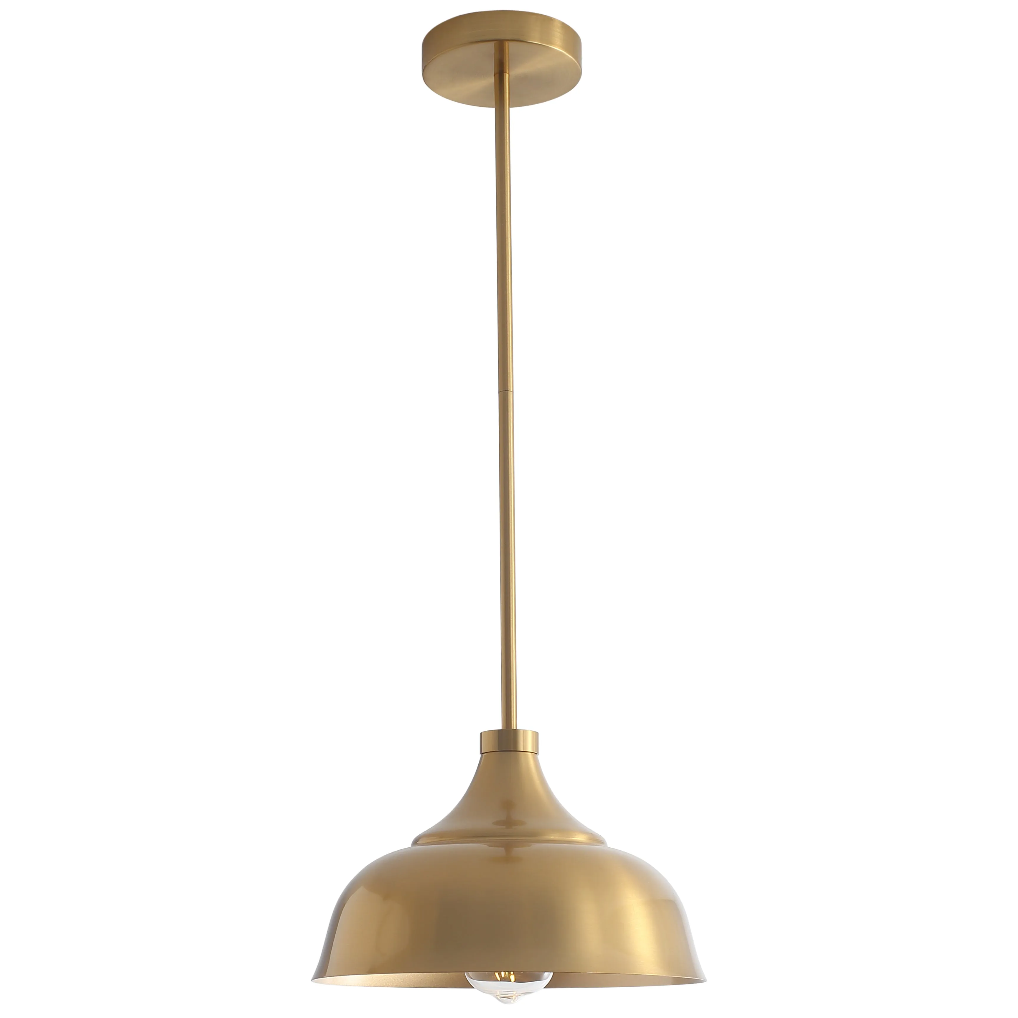 1-Light Gold Dome Shape Pendant Lighting