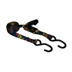 1 x 15 Camo Ratchet Tie-Down w/S-Hooks