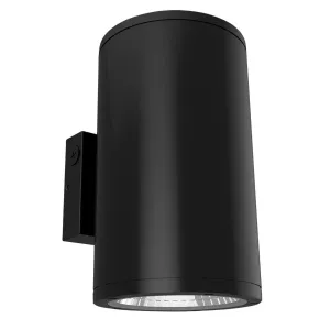 10 In 1 Light LED Outdoor Cylinder Up/Down Wall Light Black Finish