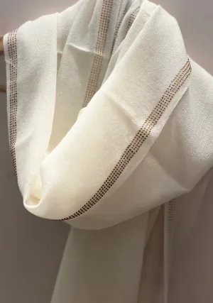 100% Pure Pashmina Solid Scarf for Women, Ivory Pashmina Super Soft Scarf,Kashmir High Quality Shawl,Gift for Her, Bridesmaid Gift