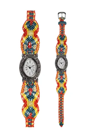 101E - Wide with Vintage Style Oval Marcasite Watch
