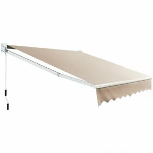 10FT x 8FT Retractable Shade Patio Awning-Beige