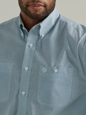 112331814 - Wrangler Men’s George Strait LS Button Down shirt - Steel Blue Octagon