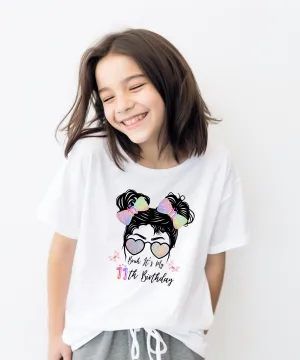 11th Birthday, Party Time tee, Girls T-shirts, Kids Gift, Customized T shirt, Birthday T shirt, Birthday Queen, Girl Power, Always Fabulous