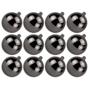12 Pack 80mm 3" Shiny Silver Ball Ornament with Wire, UV Coated