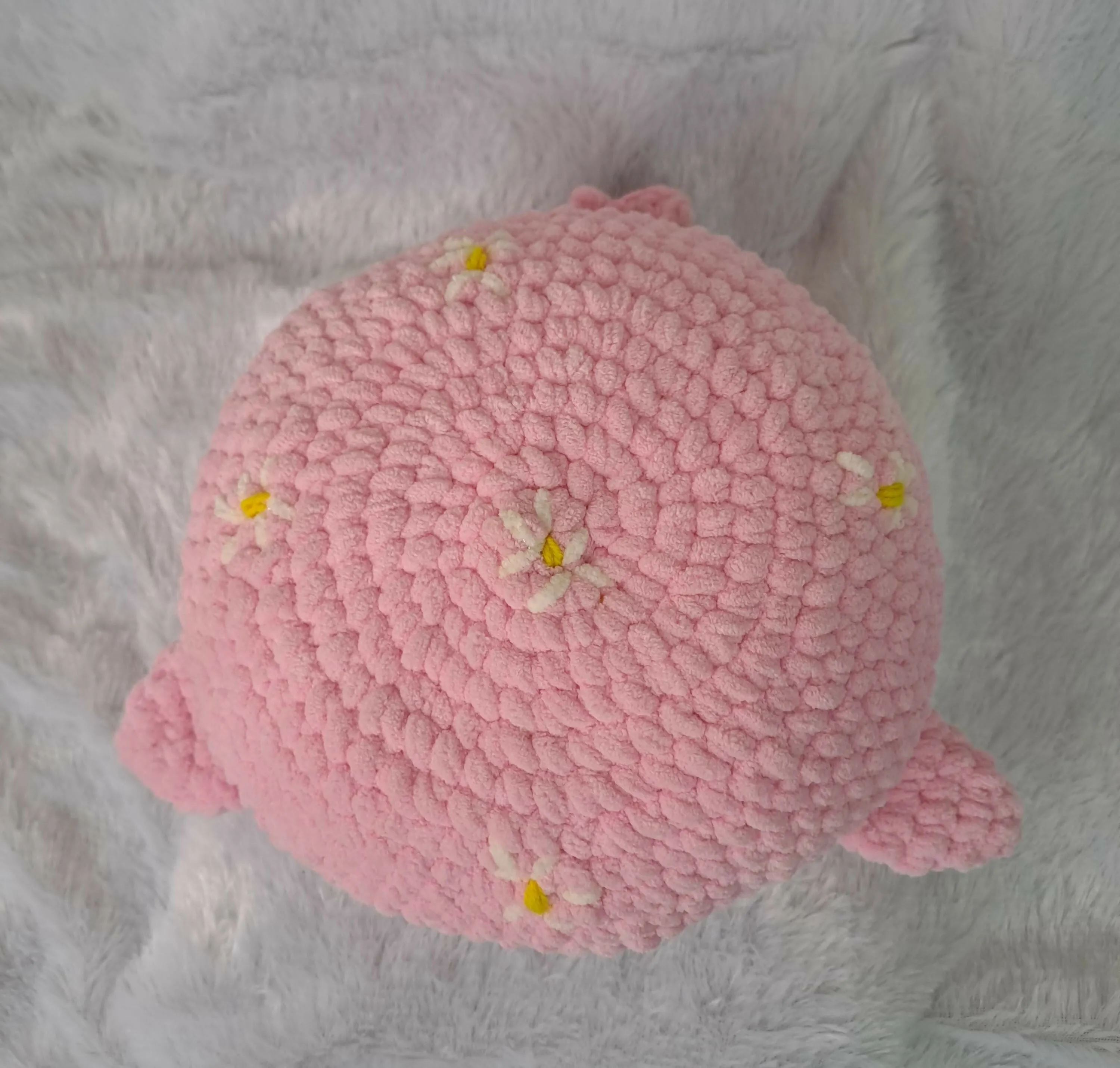 12 " Diameter Crochet Whale Plushie Pillow