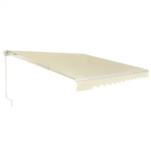 12' x 10' Retractable Patio Awning Aluminum Sunshade Shelter-Beige