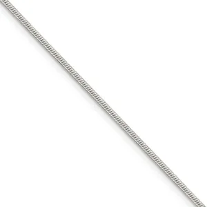 1.25mm Sterling Silver, Round Solid Snake Chain Necklace