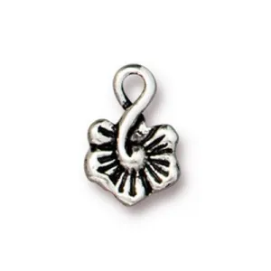 12mm Antique Silver Small Blossom Charm by TierraCast