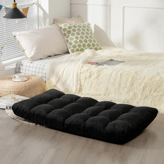 14-Position Adjustable Folding Lazy Gaming Sofa-Black