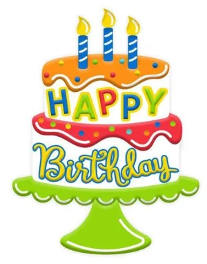14.5" Metal Birthday Cake: Bright Colors