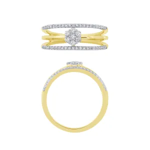 14K 1/3Ct Layered Diamond Fashion Ring