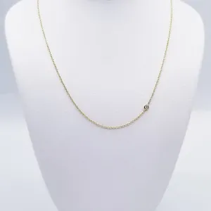 14K GOLD DELICATE CABLE CHAIN WITH 3pt DIAMOND