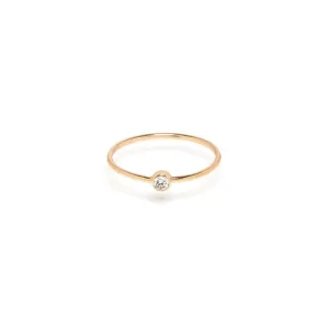 14k Single Diamond Ring