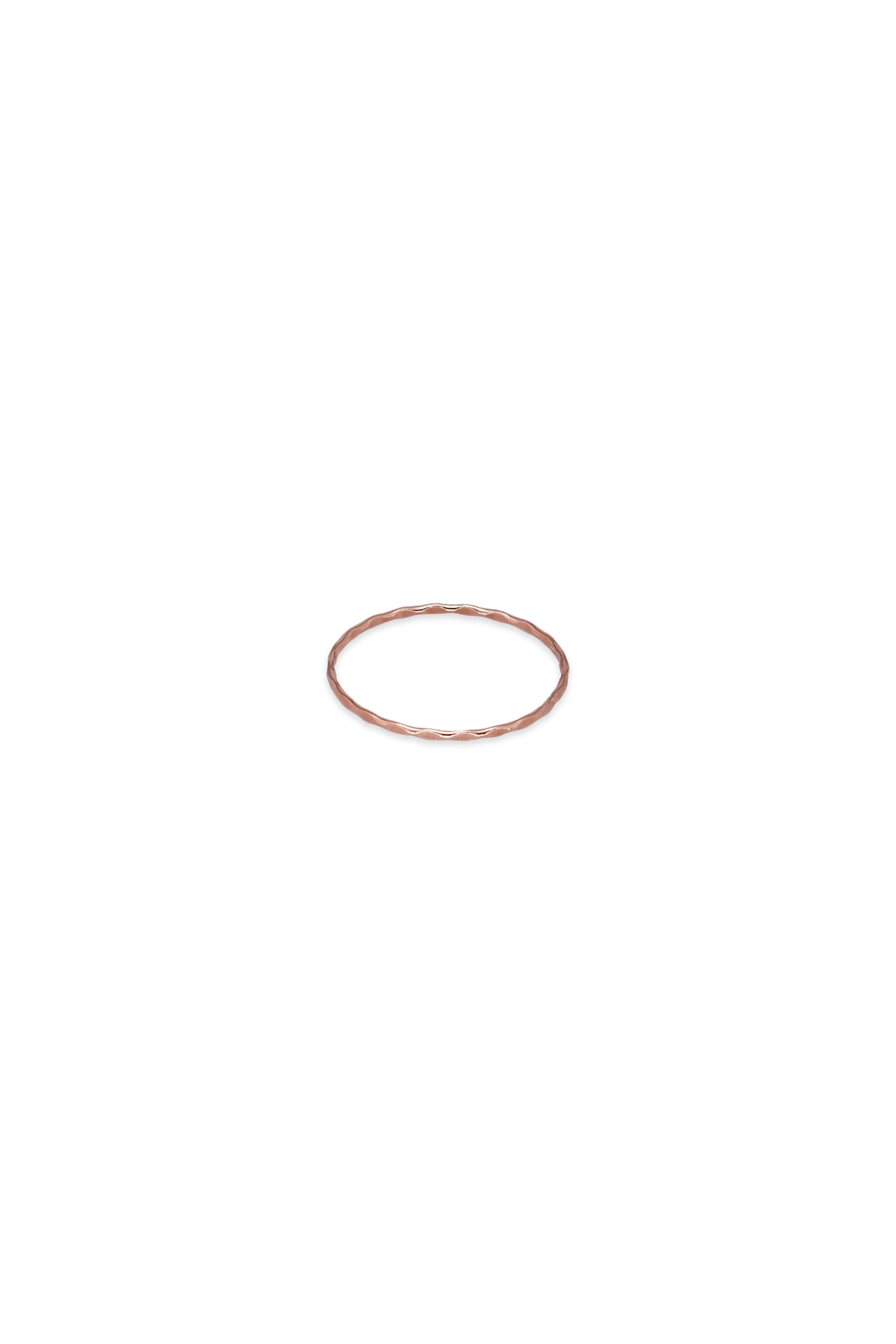 14K Solid Gold Flat Diamond Cut Stackable Ring