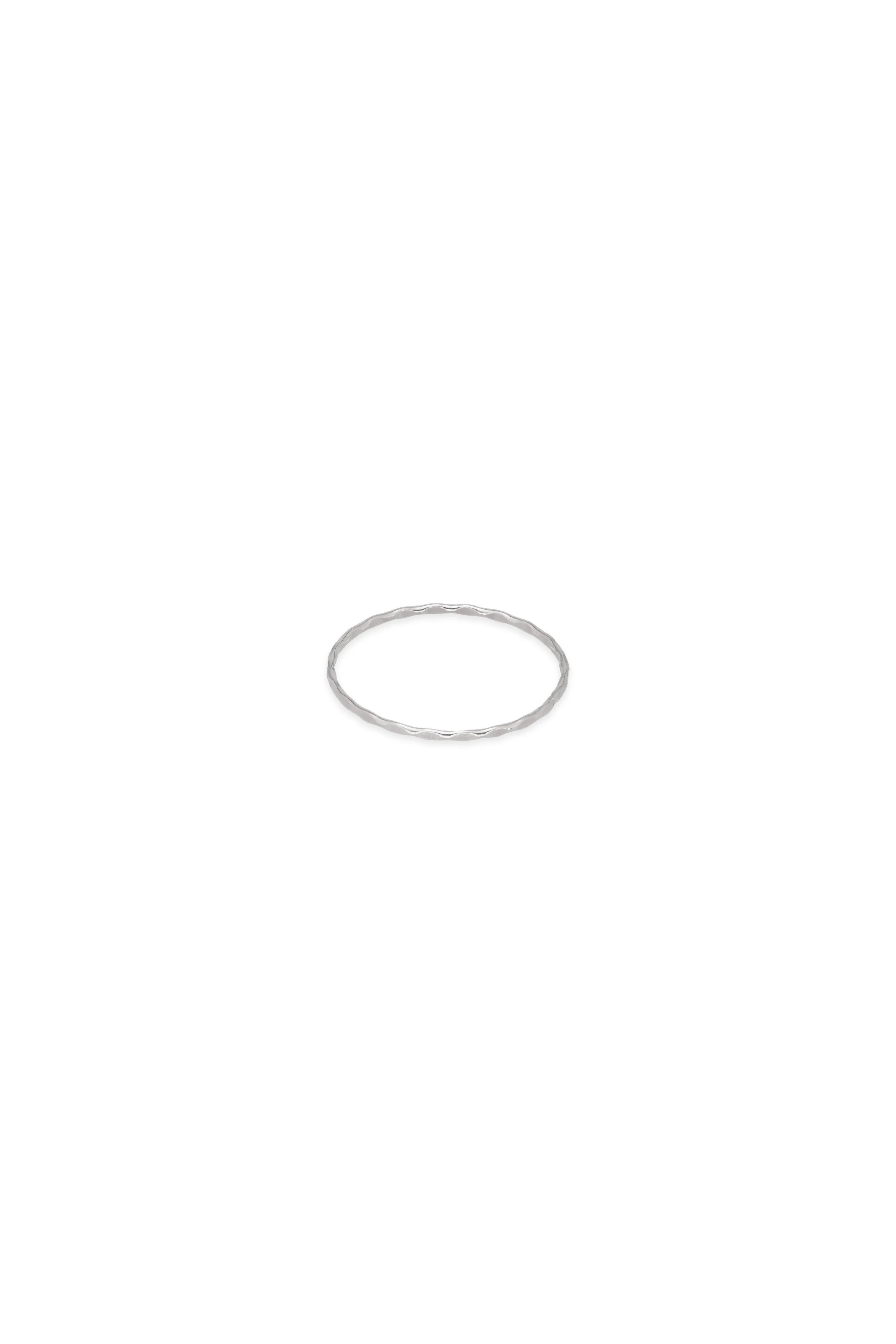 14K Solid Gold Flat Diamond Cut Stackable Ring