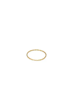 14K Solid Gold Flat Diamond Cut Stackable Ring