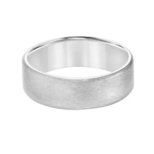 14K White Gold Engraved Wedding Band