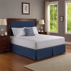 15 Inch Drop Bed Skirt Navy 1000TC Egyptian Cotton 1-PC
