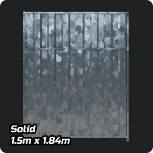 1.5 x 1.84m Full Solid Galvanised Dog Run Panel
