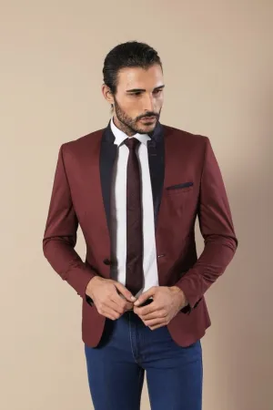 15602 Burgundy Blazer Jacket