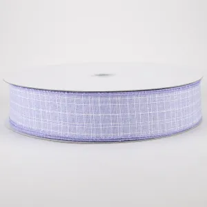 1.5" Estelle Textured Linen Ribbon: Lavender & White (50 Yards)