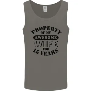 15th Wedding Anniversary 15 Year Funny Wife Mens Vest Tank Top