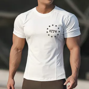 1776 STRETCH ACTIVE DRY-FIT MOISTURE WICKING GRAPHIC TEE