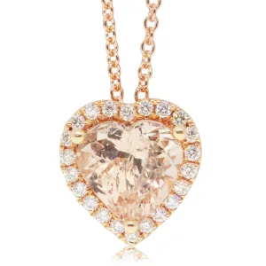 18ct Rose Gold Morganite & Diamond Necklace