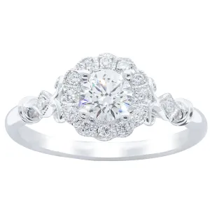 18ct White Gold .50ct Diamond Versailles Ring