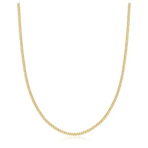 18K Gold Plated 2mm Cuban Link Necklace