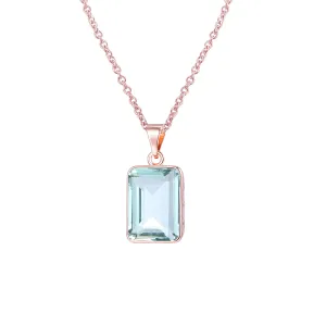 18K Gold Plated Emerald Cut Amethyst Necklace