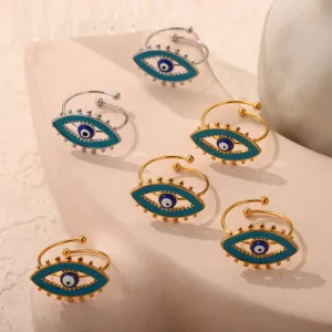 18K Gold Simple Personality Devil Eye Design All-Match Ring | Unique Jewelry for Women