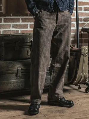 1920s Pinstripes Working Class Pants - Vintage Gentlemen Suit Trousers
