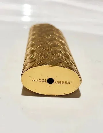 1980s GUCCI GOLD PLATED BRAIDED LIGHTER CASE COVER