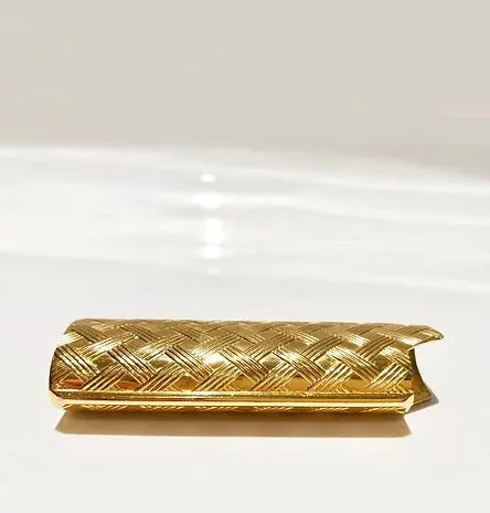 1980s GUCCI GOLD PLATED BRAIDED LIGHTER CASE COVER