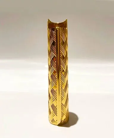 1980s GUCCI GOLD PLATED BRAIDED LIGHTER CASE COVER