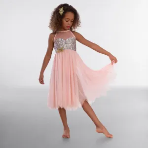 1st Position Pink High Neck Multi Sequin Lyrical Dress