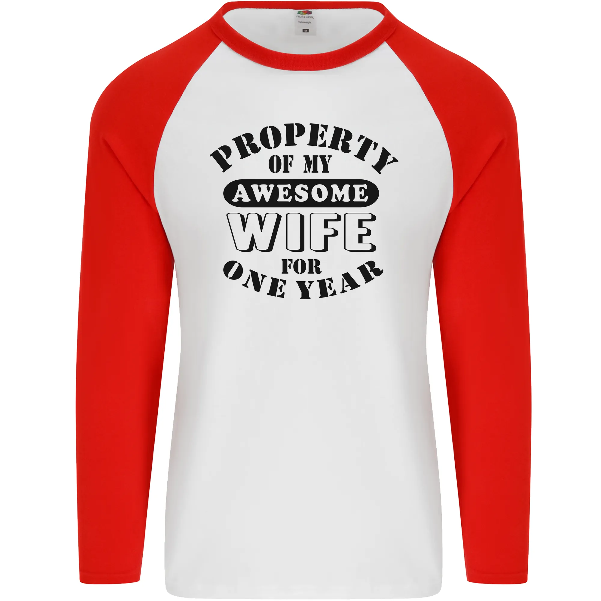 1st Wedding Anniversary 1 Year Funny Wife Mens L/S Baseball T-Shirt
