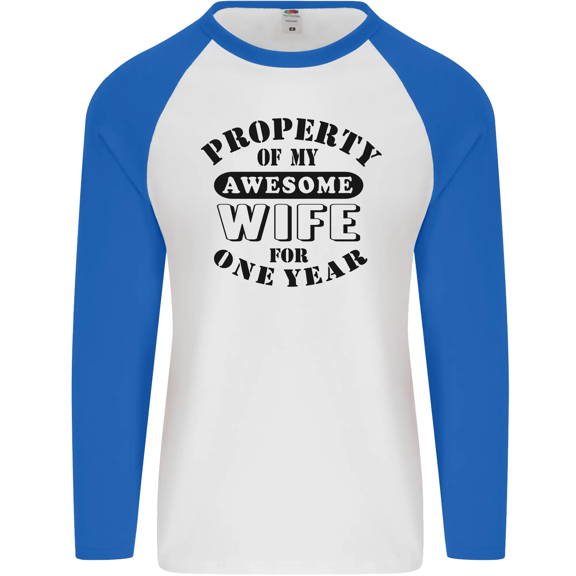 1st Wedding Anniversary 1 Year Funny Wife Mens L/S Baseball T-Shirt